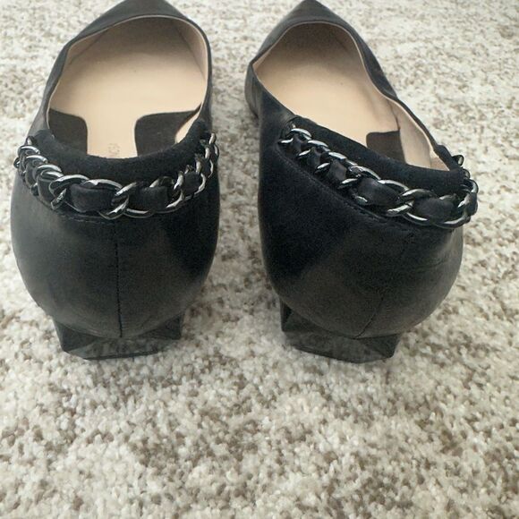 Carolinna Espinosa Candance Black Leather Flat Shoes - Picture 3 of 7